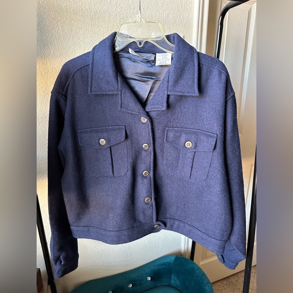 Wool Peacoat, Navy, XL, Erika Casuals